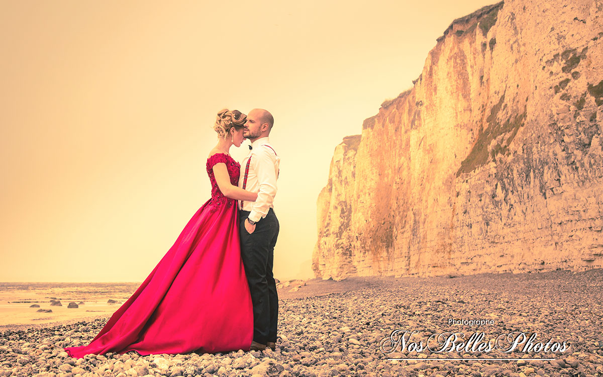 Shooting photo couple mariage Cabourg Normandie