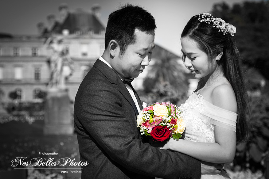 Shooting photo couple chinois à Paris