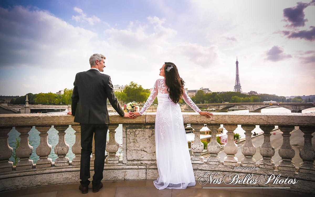 After wedding shoot Paris Pont Alexandre 3