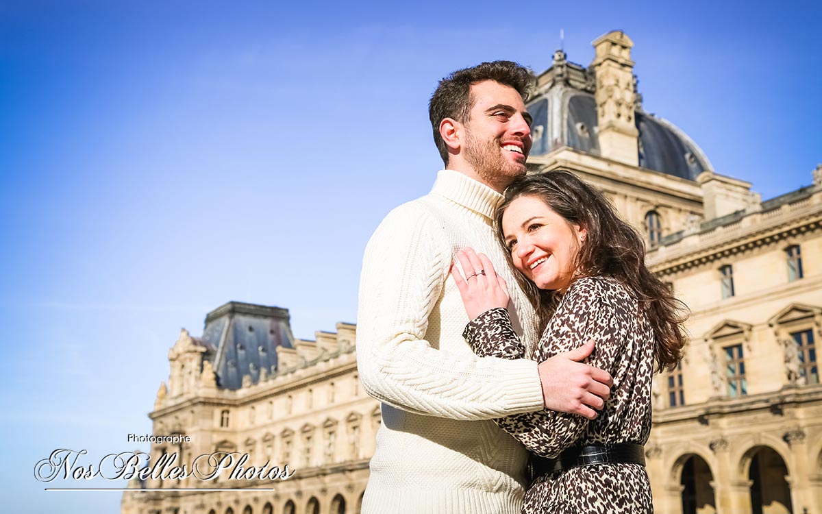 Shooting couple Paris, photo couple Paris au Musée du Louvre