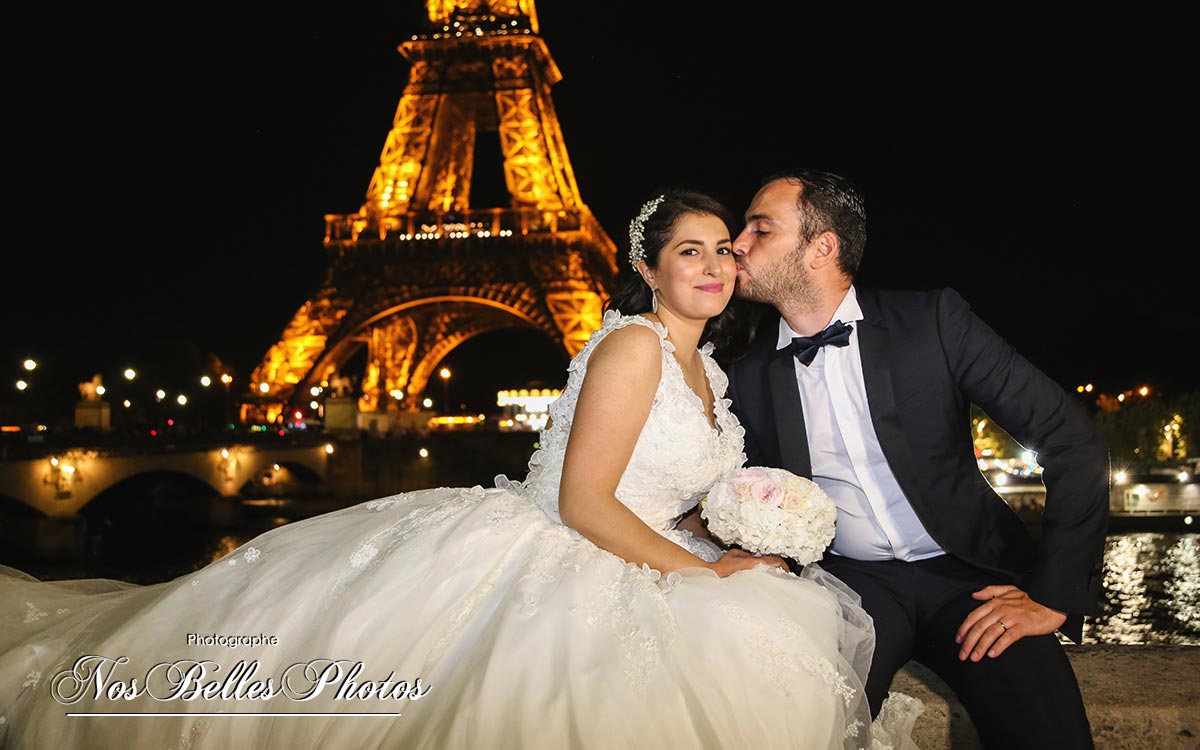 Photo shooting mariage Paris by night