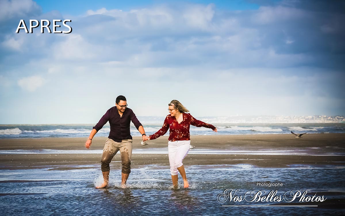 Photographe couple Deauville Normandie, retouche photo couple