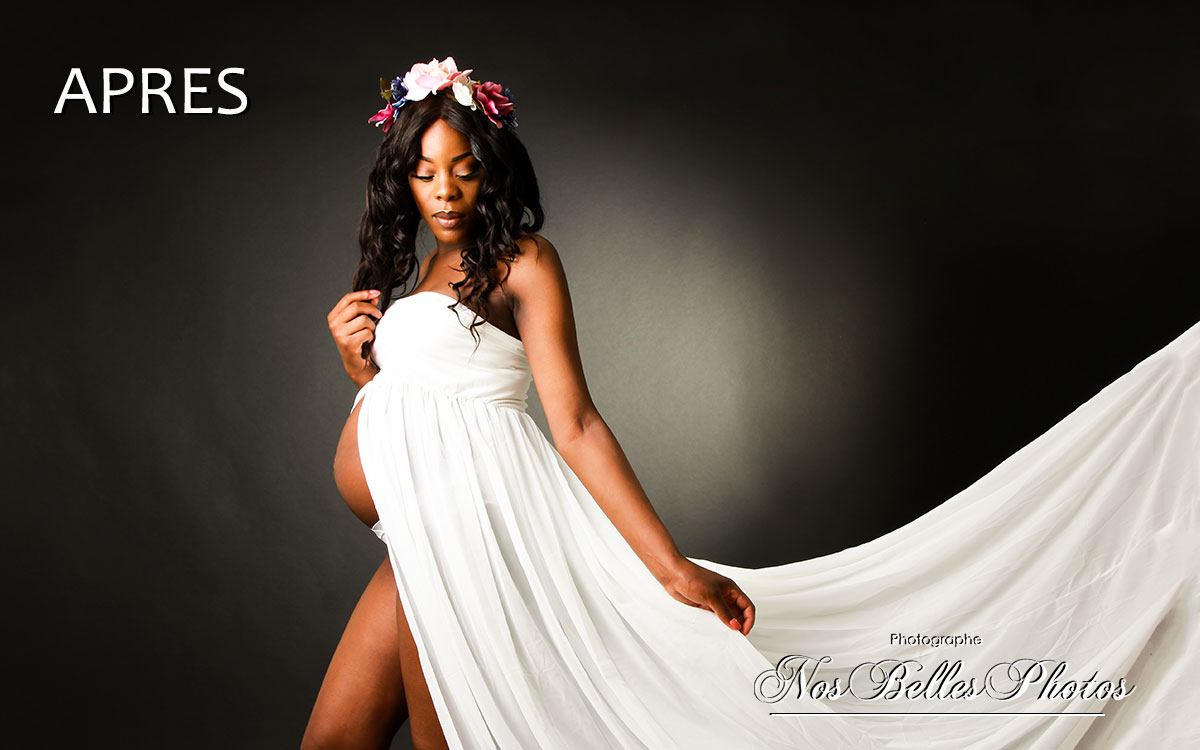 Photographe grossesse studio Les Mureaux Yvelines, retouche photo grossesse